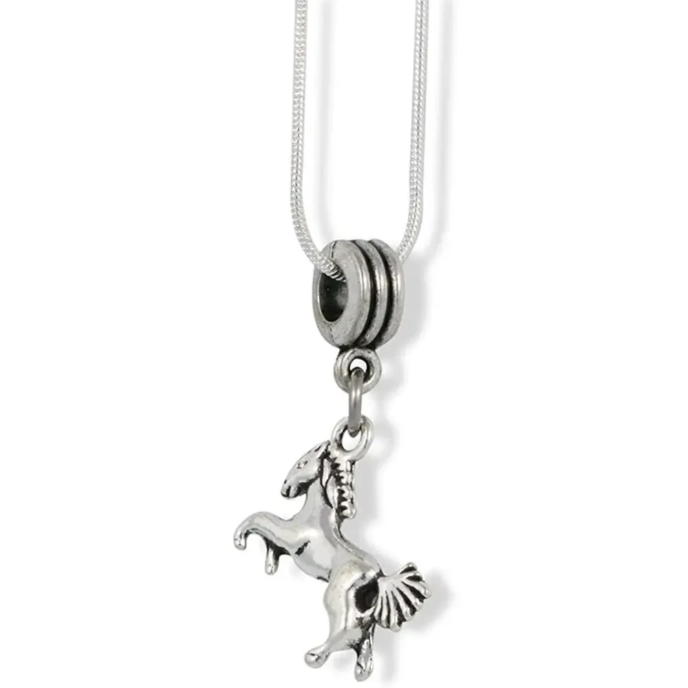 Horse on Hind Legs with Bushy Tail Charm Chain Necklace